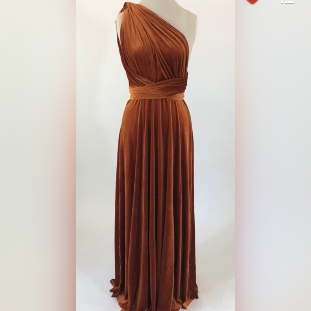 Copper/rust velvet infinity dress